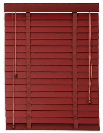 Holzrollos für Fenster 40,6 cm, 50,8 cm, 71,1 cm, 86,4 cm, 88,9 cm, 106,7 cm, 121,9 cm, 142,2 cm, 162,6 cm, 167,6 cm, 182,9 cm breit, Holzrollos, kabellos, Verdunkelungsrollos, Mini-Jalousien, Raum,