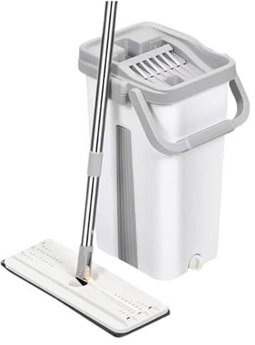 Spazzolone per Pavimenti Sistema Di Pulizia Del Pavimento Con Mocio E Cuscinetti Lavabili In Alluminio, Perfetto Detergente Per La Cucina Di Casa Per Pavimenti In Legno Duro Mocio Pavimenti Mocio Mop(