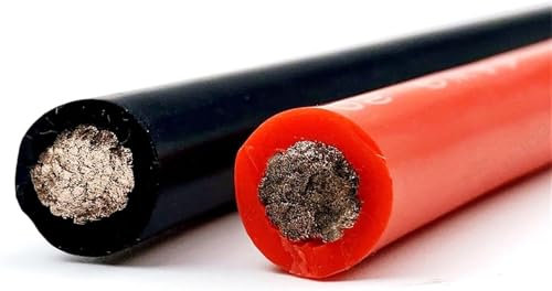 Canalina for cavi elettrici Solido 8AWG 6AWG 4AWG 2AWG 1AWG Cavo in silicone Cavo elettrico Cablaggio batteria auto molto morbido 25mm 50mm Connettore cavi elettrici (Dimensioni: 3 metri, Colore: 8awg