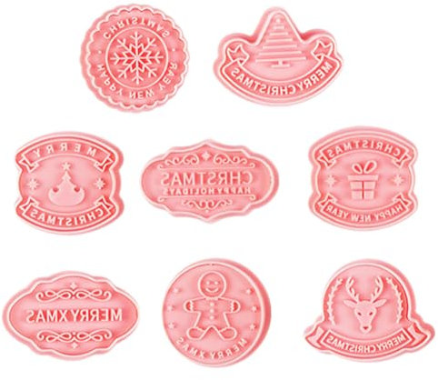GALPADA 8 Piezas Cortador De Galletas De Navidad De Moldes Para Galletas Cortadores y Sellos Para Hornear Casero Para Moldes Navideños y Postres