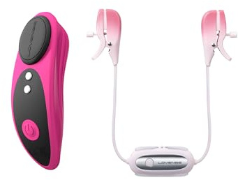 LOVENSE Ferri + LOVENSE Gemini Bundle – Magnetischer Slip-Vibrator + Verstellbare Nippelklemmen, App-gesteuert für Diskreten Public-Play, Klitoris- & Brustwarzen-Stimulation
