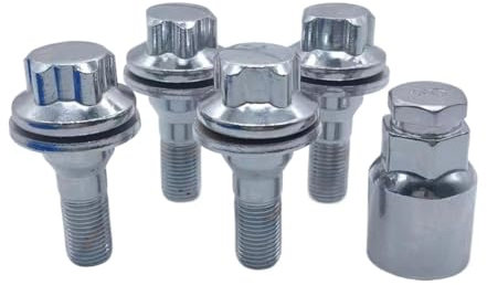BASPHHH écrou Jante Compatible avec Peugeot M12x1,25 4+1 Les boulons Anti-démontage de Roue