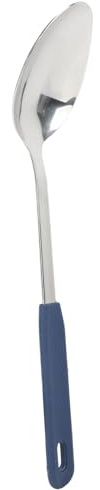 KIMISS Cuchara de Servicio de Acero Inoxidable con Agujero Colgante - Cuchara de Cocina Segura para Lavavajillas para Sopas, Rocas y Mezcla - Utensil de Cocina de 33 Cm de Largo para Uso en Casa y