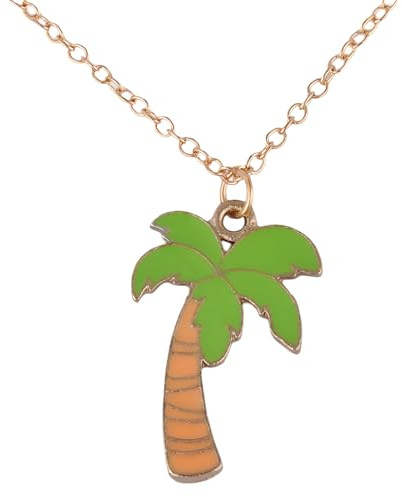 LMRJHAZM Collar de Palma para Mujeres, Collar del árbol de Coco Cactus Cactus Bonsai Collar de Palma Plantas en macetas Collar de suculentas, Collar de Palma para Mujeres, Collar Tropical