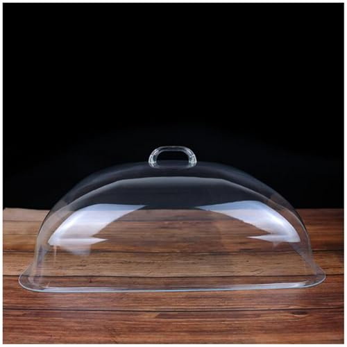 Pellicola trasparente trasparente antipolvere per alimenti rotonda e rettangolare, 47,5 x 19,5 cm, riutilizzabile, senza BPA, ideale per cucina e uso esterno, mantiene il cibo fresco