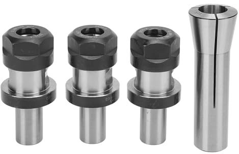 Jiawu Collet Holder Chuck Set, R8 3/4 Spring Collet and 3-Piece Drill Chuck Spacer Sleeve/Shaft Extender for Engraving Machine, Heavy Duty Alloy Steel ER20 Holder