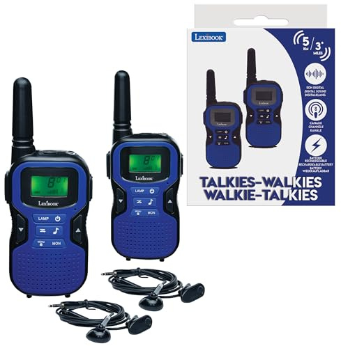 LEXIBOOK, Walkie-Talkies, TW60LXB | Alcance hasta 5km, azul/negro