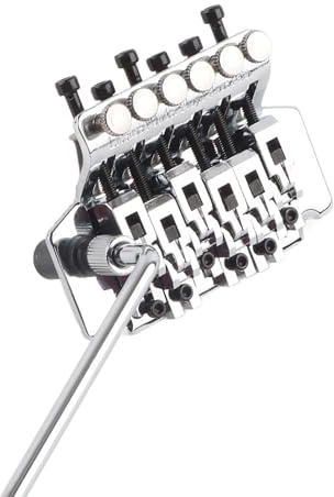 Naroote Système de Pont Trémolo pour Guitare électrique, Dispositif de Stabilisation Double Vibrato Premium pour Musiciens, Chrome Argent (SILVER)