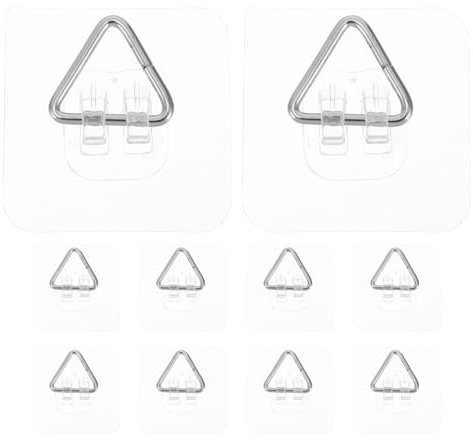 SOIMISS Lot de 10 Crochets Adhésifs Invisibles Muraux pour Cadres Photo et Assiettes Lourdes, Support Mural Robuste 5,7 Cm, Fixation sans Perçage Compatible Verre Carrelage Métal
