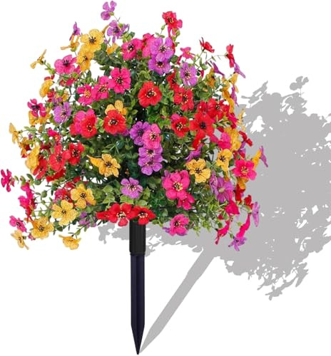PZCC Künstliche Blumen wie echt,Wetterfeste Kunstblumen für draußen,mit Stecker,56 cm,für Garten,Balkon,Topf,Terrasse,Ideale Dekoration