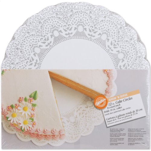 Wilton Show 'N Serve-Tableros Redondos para Tartas, 12 Pulgadas, Color Blanco, Paquete de 8 Unidades, Materiales sintéticos, Multicolor, 4.2799999999999994 x 32.480000000000004 x 32.480000000000004 cm