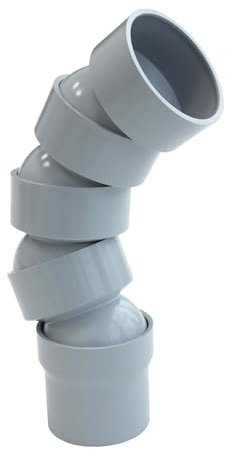 INEFA Coude Tuyau Flexible 50mm 67-90° 4 Coudes Gris Raccord Gouttière Facile