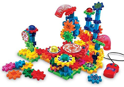 Learning Resources Gears Lights & Action Building Set, STEM Activities, Fine Motor Skills, Toddler Explorer Kit, Science and Construction, Boys and Girls Gifts, 121 Pieces, Ages 5 and Up