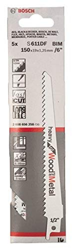 Bosch 100x PRO Window S611DF Demolition Säbelsägeblatt (für Holz mit Nägeln, Aluminium, Länge 150 mm, Professional Zubehör Säbelsäge)