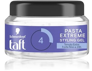 Taft Pasta Extreme Styling Gel 250ml, Gel per capelli con tenuta extra forte fino a 24h, con formula vegana, delicato su capelli e cuoio capelluto
