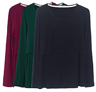 Smallshow Långärmad amningstopp för kvinnor moderskap amning t-shirt graviditetskläder