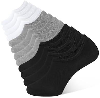 CLOSEMATE 6 par Föttlinge Damen Herren Rutschfestes Silikon und Atmungsaktives Mesh Bomull Sneaker Strumpor Mjuka och bekväma osynliga strumpor Elastiska 168-nål Nr.CW05 2Svart 2Vit 2Grå 39-42