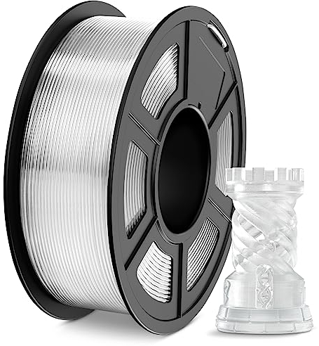SUNLU PLA Filament 1.75mm Transparente, 3D Drucker Filament PLA 1.75mm +/- 0,02mm, Einfach zu Verwenden, Anfängerfreundlich, Passend Für Sie Meisten FDM 3D Drucker, 1KG Spule. (Transparent)