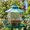 LUKDUNG Vogelfutterhaus, Vogelfutterspender, Vögel Futterhaus Aufhängen, Hohe Kapazität Futterspender, Vogelhaus mit Überdachtes, Wetterfest Balkon für Alle Gartenvögel Geeignet, Grün