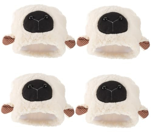 Abaodam 4stücke Plüsch Schaf Ohr Mütze Niedliches Kostüm Accessoire Für Fotografie Bewegliche Ohren Für Halloween Weihnachten Karneval Und Cosplay-partys Für Erwachsene