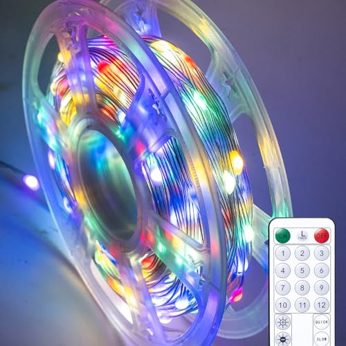 BESCOST Luci Natale Esterno 50m 500 LED RGB Luci Natalizie da Esterno 12 Modalità Catena Luminosa Esterno con Telecomando Impermeabile IP44