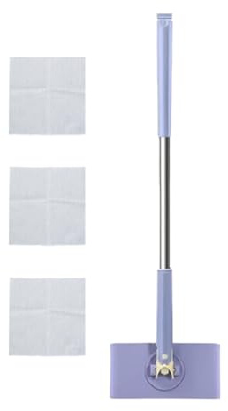 Badezimmer Mop, Tragbarer Flacher Staubwischer, Reinigungstücher Set, Leichter Bodenwischer Hartholz Bodenwischer Wiederverwendbarer Wischmopp Set, Laminatmopp, Holzbodenreiniger, Flachwischer mit