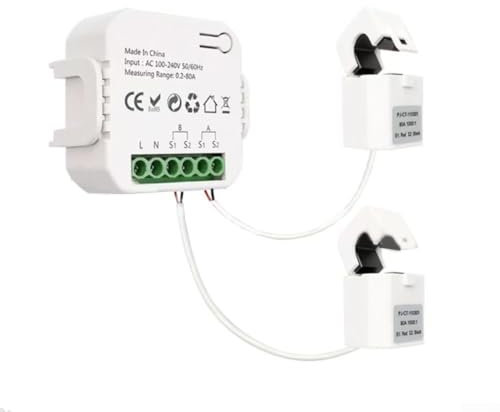 Smart Energy Meter, Energiezähler mit WiFi-Konnektivität Dual Channel Smart Energy Monitor, für Tuya Smart-Life App Control Smart Home (2CT)