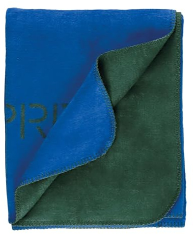 Esprit Premium Wendedecke 130x170 cm - Oeko-TEX Kuscheldecke Baumwolle - Wohndecke Flauschig Weich - Sofadecke XXL - Tagesdecke Couch - Wolldecke Blau