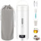 Bollitore elettrico da viaggio 500 ml, mini bollitore portatile in acciaio inox 316, piccolo con spegnimento automatico, ideale per tè, caffè e latte per bambini (bianco)