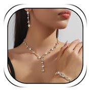 YANCHUN Silver Jewellery Set for Women Prom Jewellery Set Bridal Wedding Costume Sparkling Rhinestone Necklace Earrings Bracelets Sets for Women Wedding Prom Dress Gifts Accessories