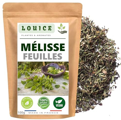 Hojas de bálsamo de limón secas 100 g, calidad premium, 100% natural, melisa Officinal para infusión relajante, té de hierbas, cocina, sin aditivos ni conservantes