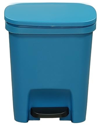 Cubo de basura de cocina, contenedor de basura de cocina con tapa blanda, contenedor de basura con pedal, protección contra los olores, rectangular puede pedalear para baños, cocinas, cocinas