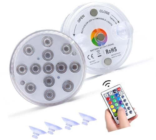 Watreketal 2set 13 LED Telecomando Subacquea Piscina Luci Sommergibili Stagno/Acquario Lampada Efficiente Energetica Per Stagno/Piscina/Acquario