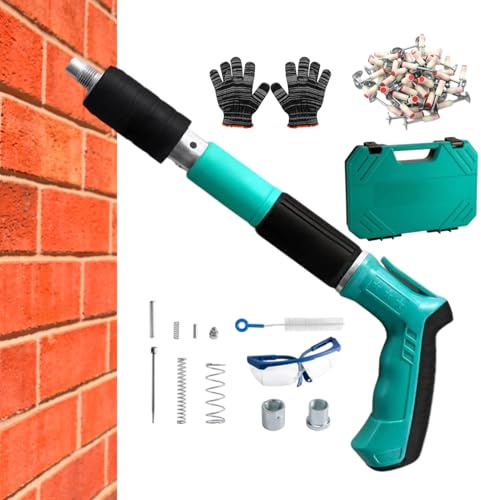 Concrete Power Nailer – Heavy-Duty Nail Stapler, Compact Carpentry Tool | Portable Wall Fastening Device with Nails, Efficient Furniture Assembly Aid, Home Renovation Ceiling Fixing Scenario