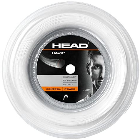 Head Hawk 1100649 Tennissaite Rolle, 200 m, Monofilament, Weiß 1, 20