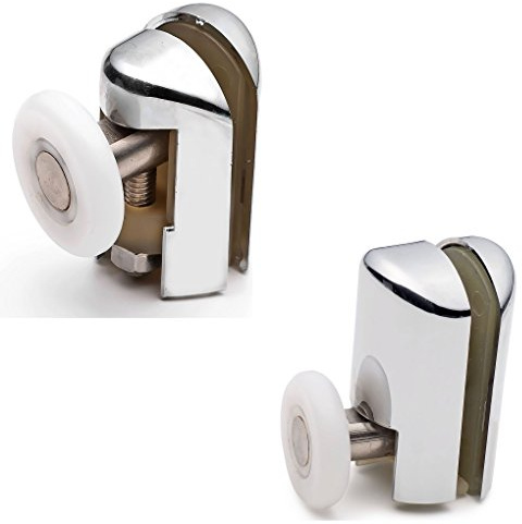 ShowerPart Single Top and Bottom Shower Door Roller/Wheel/Runner L069, Shower Door Wheel Diameter 23mm, Wheel Thickness 6mm, Chromed Plastic Cover, Shower Door Replacement Parts, 8X