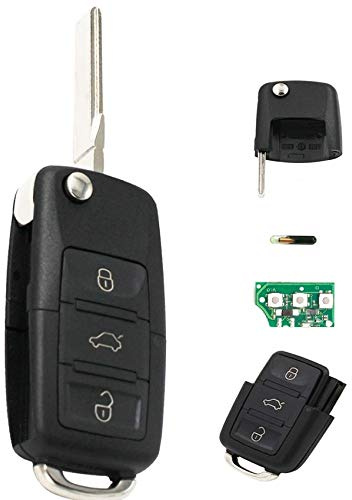 Ersatz Klappschlüssel Schlüsselgehäuse 3 Taste Rohling HAA/HU66 + Platine 433Mhz + Transponder ID48 Chiavi 1K0 959 753 G Autoschlüssel Schlüssel Fernbedienung - INION