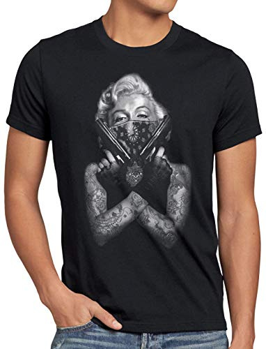 style3 Gangster Marilyn Herren T-Shirt Rock Monroe tätowiert Biker usa