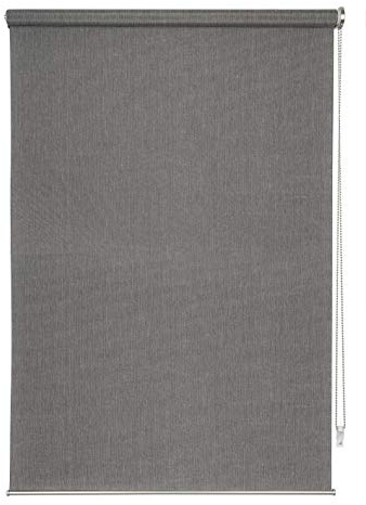 ondeco Rollo für Wand-Deckenmontage, Design Cool Sichtschutz, Seitenzugrollo Sonnenschutz Fenster innen lichtdurchlässig und Blickdicht Grau 60x160 cm