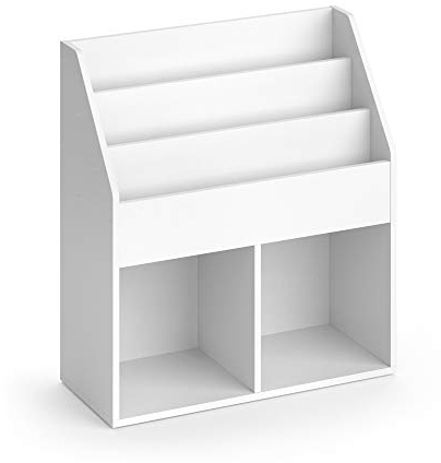 Vicco Kinderregal Weiß Luigi Ohne Faltboxen - 72x79x31 cm hergestellt aus Spanplatte - Bücherregal für Familien mit Kids, Cleveres Möbel für kreative Spielstunden