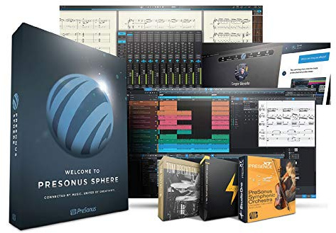 PreSonus Sphere, 1-Jahres-Mitgliedschaft Karte, für Zugriff auf die PreSonus-Software einschließlich Studio One Professional, Notion, Plug-Ins, Probepackungen, kurse, Online-Zusammenarbeit und mehr