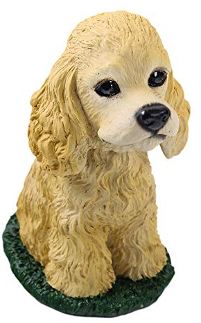Animal Den Cocker Spaniel Blonde Dog Bobblehead Figure for Car Dash Desk Fun Accessory