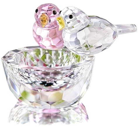HDCRYSTALGIFTS - Statuetta da collezione in cristallo a forma di uccello, statuine in vetro artistico, decorazione per la casa, fermacarte, regalo di San Valentino per le donne