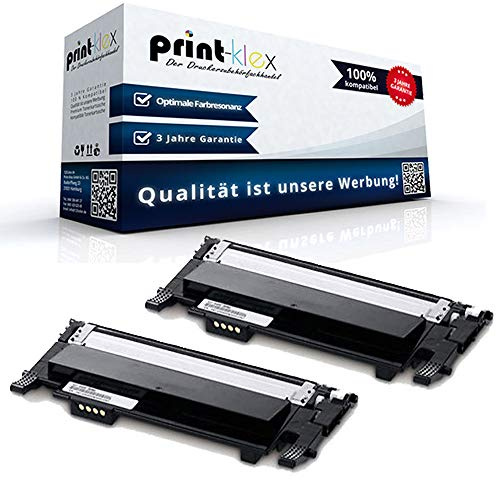 2X Print-Klex Tonerkartuschen kompatibel für Samsung CLP 360 CLP 360 N CLP 360 ND CLP 360 Series CLP 365 CLP 365 W CLT-K406SELS CLT406S CLT-406 CLT406BK Black Schwarz - Office Plus Serie