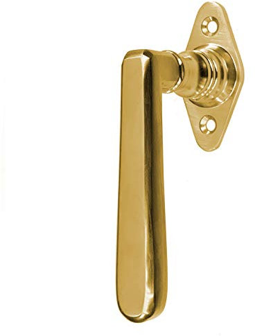Antikas - Fensterolive Messing patiniert - Fenstergriff, Fensterbeschläge - 13,2x6,5 cm