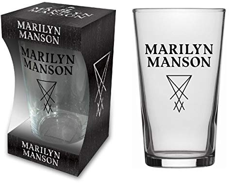 signs-unique Marilyn Manson Logo Pint/Beer Glass (rz)