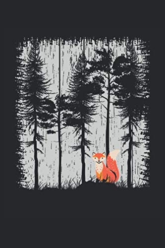 Fuchs im Wald Lustige Grafik Retro Muster Vintage Baum Wald Natur: NOTIZBUCH - Lustiges Süßes Füchse in Wäldern, Retro Geschenkidee - A5 (6x9) - 120 ... Planer, Geburtstag, Training, Niedlich
