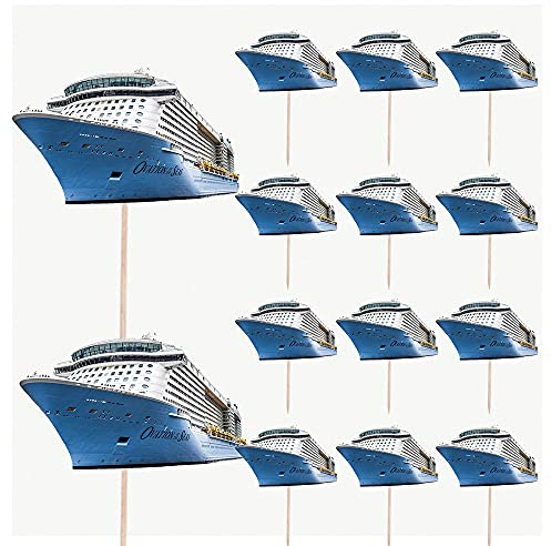AK Giftshop Cruise Ship Birthday Party Food Cupcakes Picks Decorations Toppers (Pack of 14)