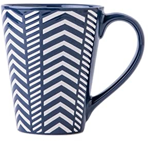 jbshop Mugs Gaufrée Grande Tasse Tasse de ménage Timbale en céramique Tasse de Lait café Open Cup Eau 15.2 OZ Bleu Tasse à café