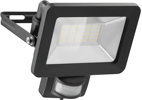 Goobay 53881 Projecteur LED Détecteur de mouvement Extérieur 30W / Capteur PIR Projecteur extérieur IP44 / Lumière blanc neutre 2550 lm/Projecteur LED Projecteur mural/Projecteur de jardin/Noir